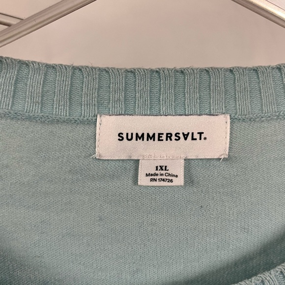 Summersalt The Colorblock Short Sleeve Cashmere Blend Sweater- Size 1X - Picture 4 of 6